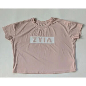 Zyia Active Blush Pink Oversized Crop Top Size XS